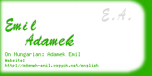 emil adamek business card